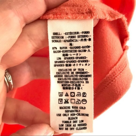 Free People Coral Rock With It Embroidered Puff Sleeve Off The Shoulder Top - Picture 4 of 6